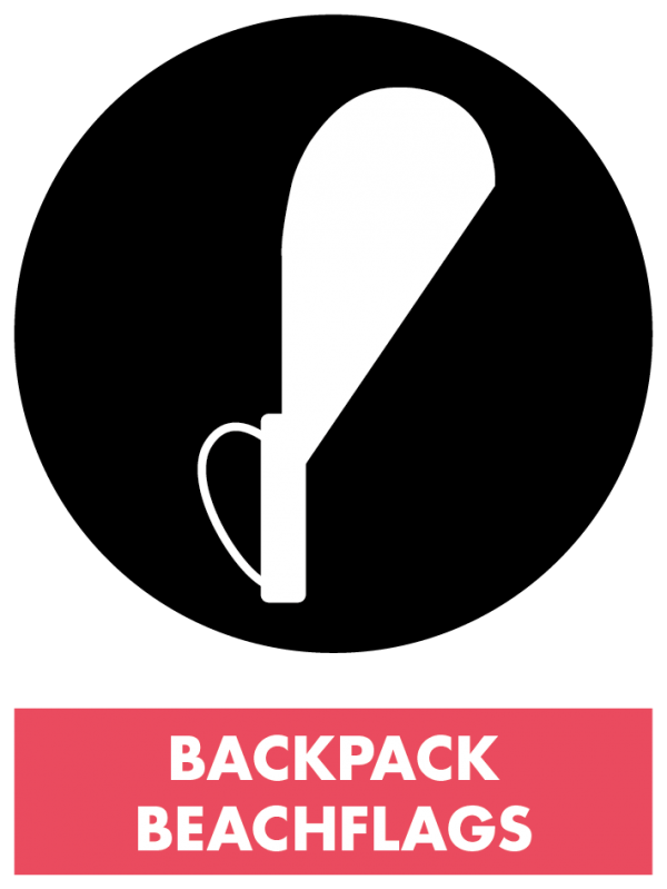Backpack beachflags, rugtas vlaggen